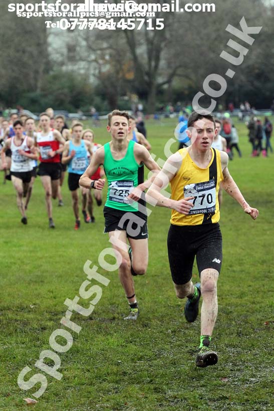 Mens under-17s, 2019 European Cross Country Trials and British Cross Challenge, Sefton Park, Liverpool.  Photo: David T. Hewitson/Sports for All Pics